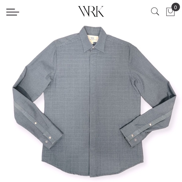 WRK Work Rest Karma Quilted Snap Button Down Flannel Shirt Casual Grid Mens XS - Picture 5 of 15